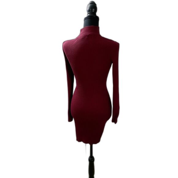 Almost Famous  Pencil Dress Women's Size S Burgundy Long Sleeve  # 90 - Picture 2 of 7